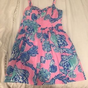 Size 8 Pink and Blue Seashell Lilly Pulitzer Dress
